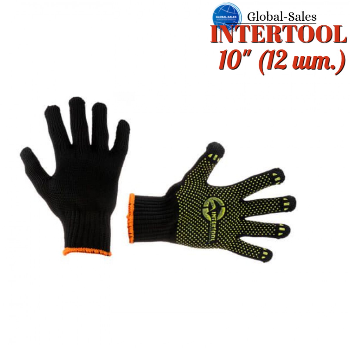 Перчатки Intertool 60/40 с точкой 90г черные 10" SP-0125 (SP-0125) (12 шт.) Перчатки Intertool 60/40 с точкой 90г черные 10" SP-0125 (SP-0125) (12 шт.)