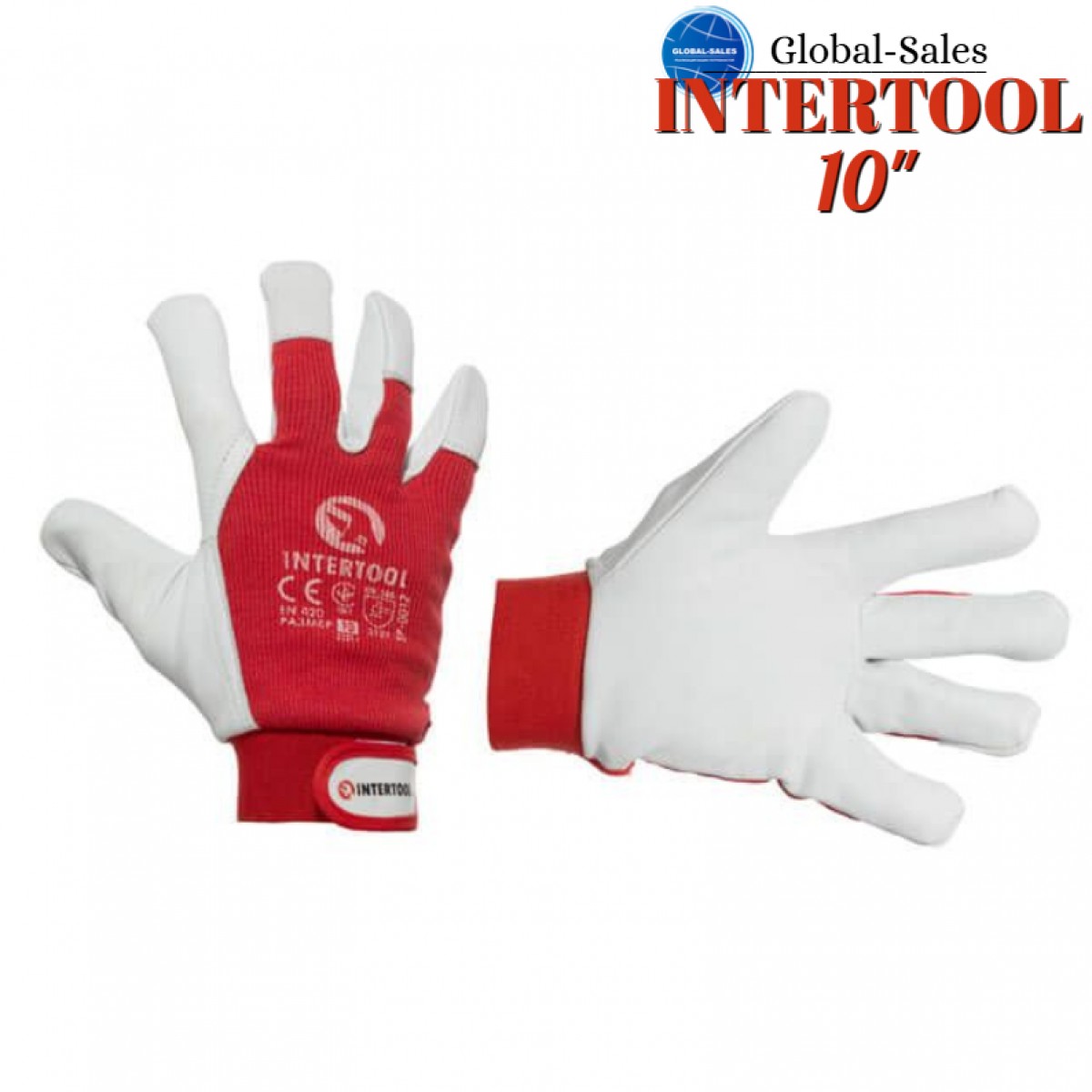 Перчатки Intertool кожаные комбинированные 10" (SP-0012)