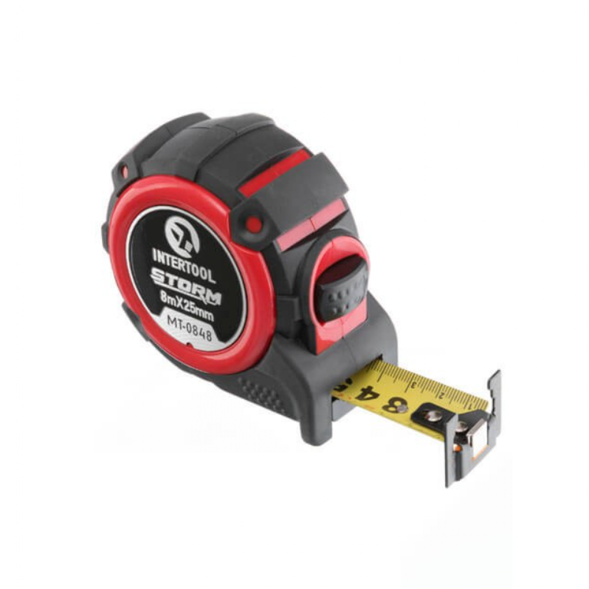 Рулетка Intertool 8 м x 25 мм Storm магнтит автостоп (MT-0848)