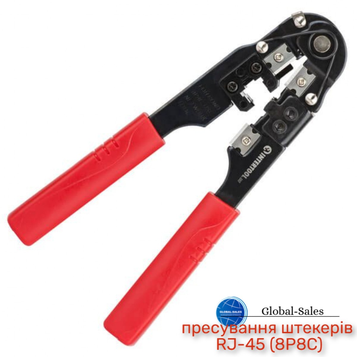 Клещи для опрессовки штекеров Intertool 195 мм RJ45 (HT-7054) Клещи для опрессовки штекеров Intertool 195 мм RJ45 (HT-7054)