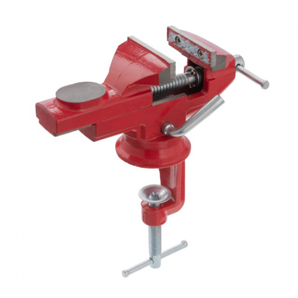 Тиски поворотные Intertool 60 мм (HT-0054) красные