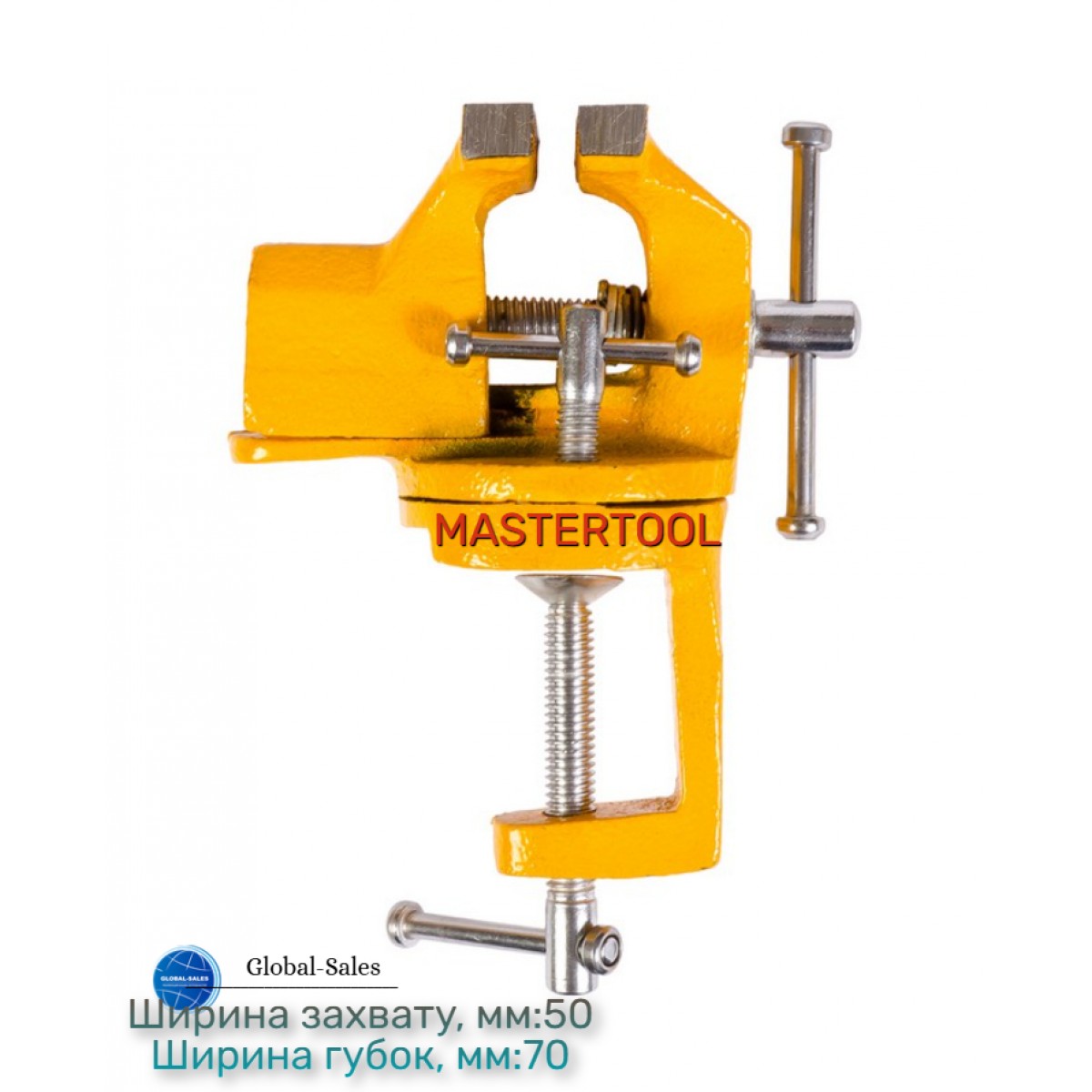 Тиски поворотные Mastertool 70 мм мини (07-0203)  360°