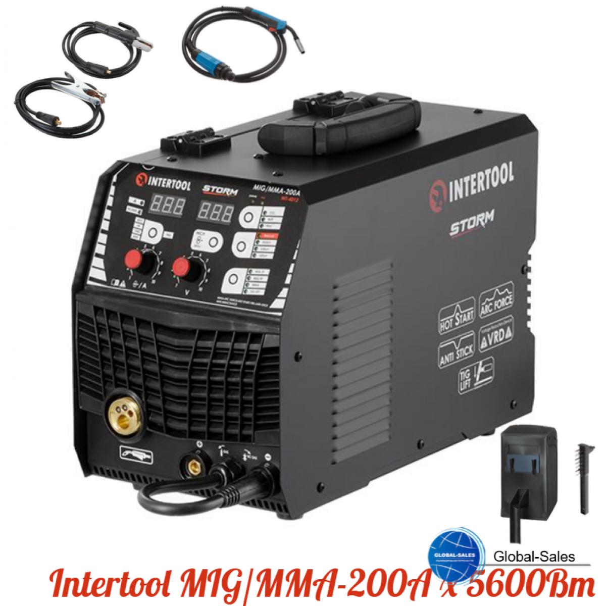 Полуавтомат инверторный Intertool-Storm MIG/MMA-200A x 5600Вт (WT-4012)