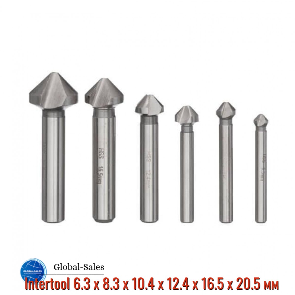 Набор зенкеров Intertool 6.3 x 8.3 x 10.4 x 12.4 x 16.5 x 20.5 мм (6 шт.) (SD-5006) Набор зенкеров Intertool 6.3 x 8.3 x 10.4 x 12.4 x 16.5 x 20.5 мм (6 шт.) (SD-5006)