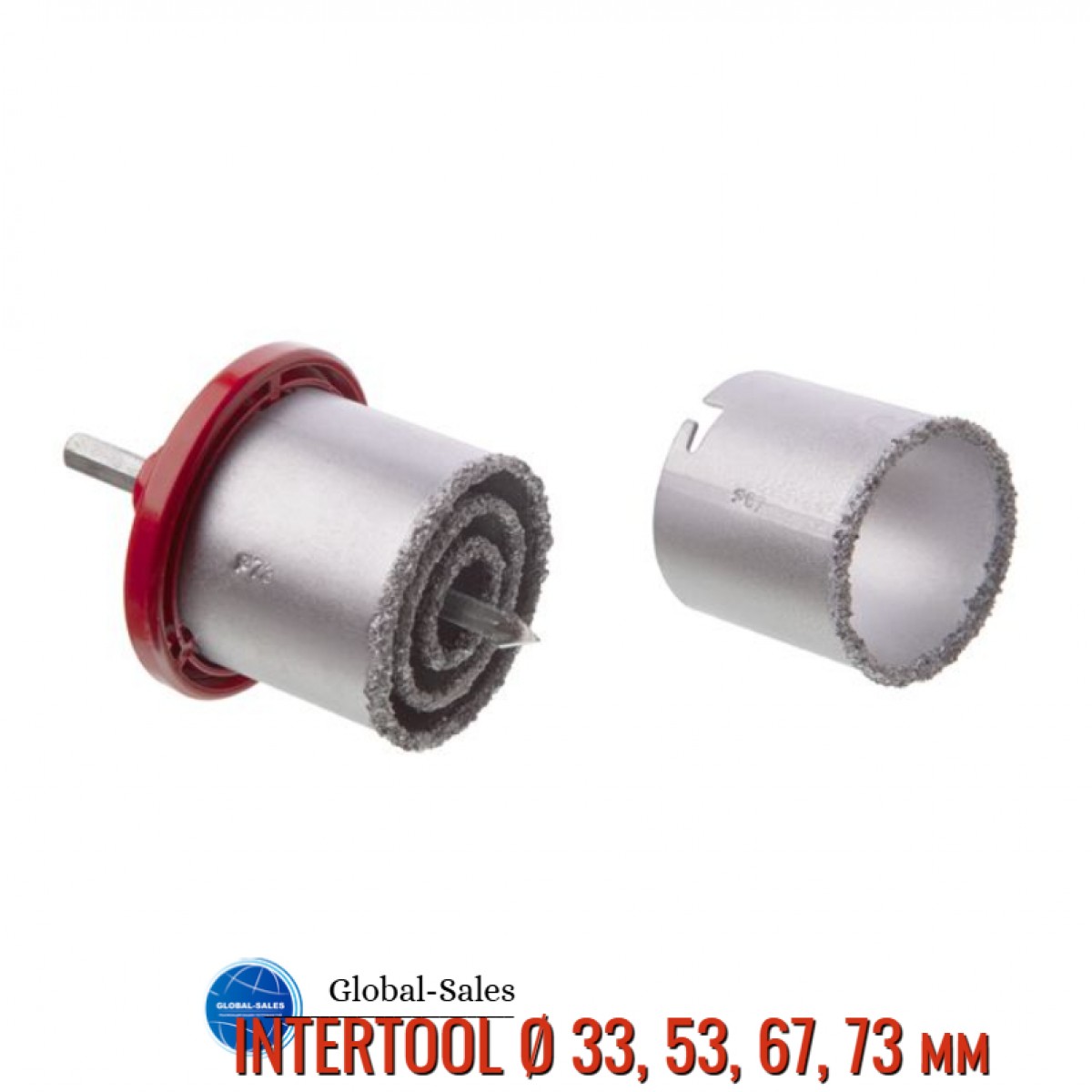 Набор корончатых сверл по плитке Intertool 4 шт. (33 53 67 73 мм) (SD-0429)