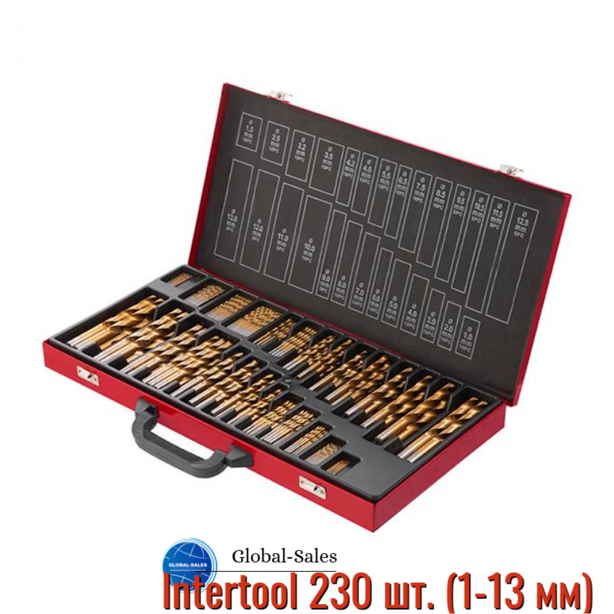 Набор сверл по металлу Intertool 230 шт. (1-13 мм) (SD-0309)
