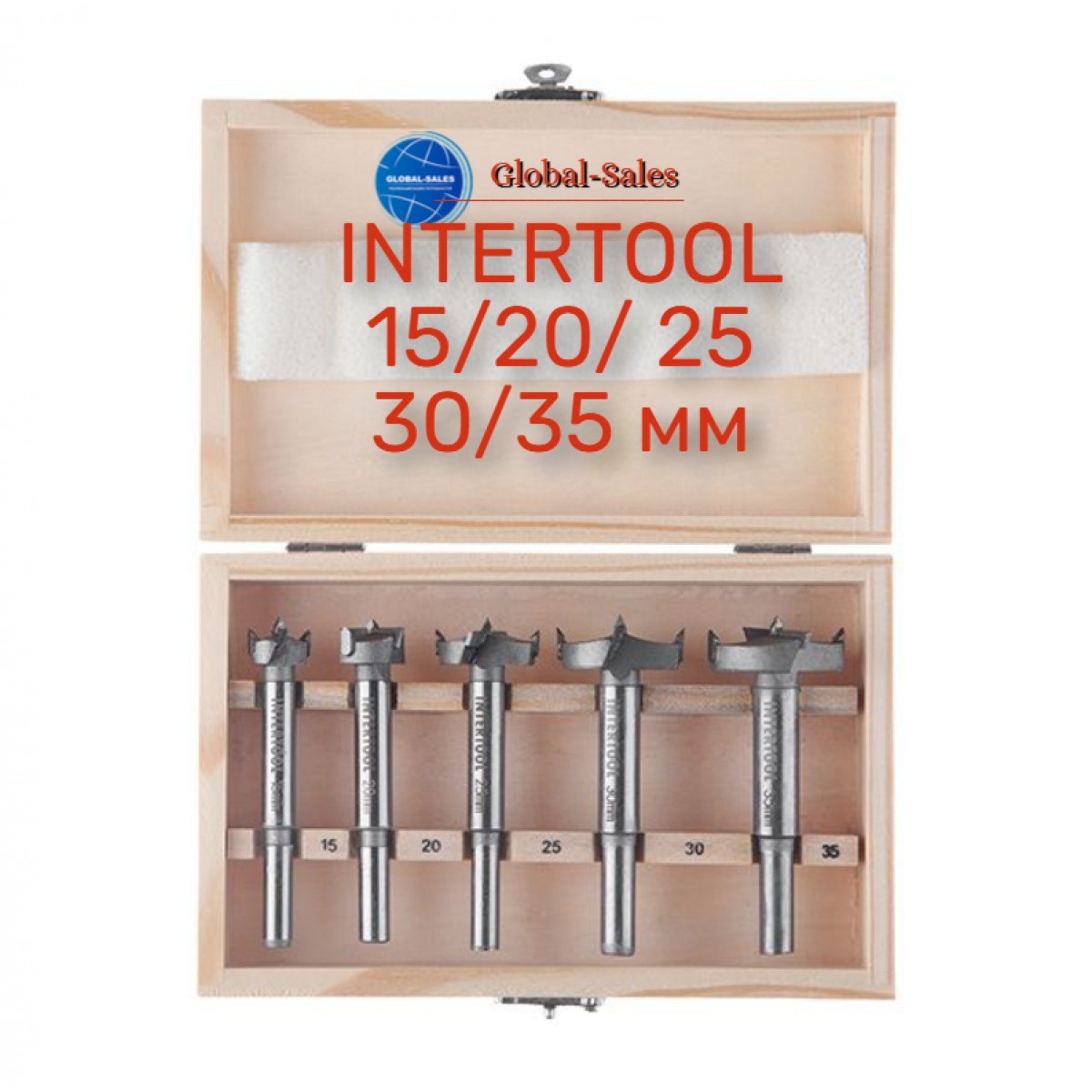Набор фрез Форстнера Intertool 5 шт. (HT-0074) Набор фрез Форстнера Intertool 5 шт. (HT-0074)