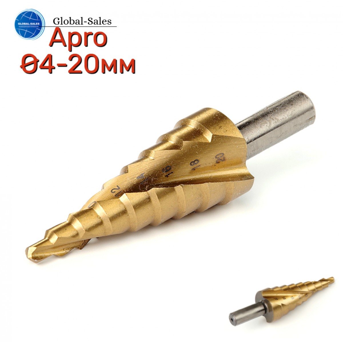 Сверло по металлу ступенчатое Apro 4-20мм PRO (830746) Сверло по металлу ступенчатое Apro 4-20мм PRO (830746)