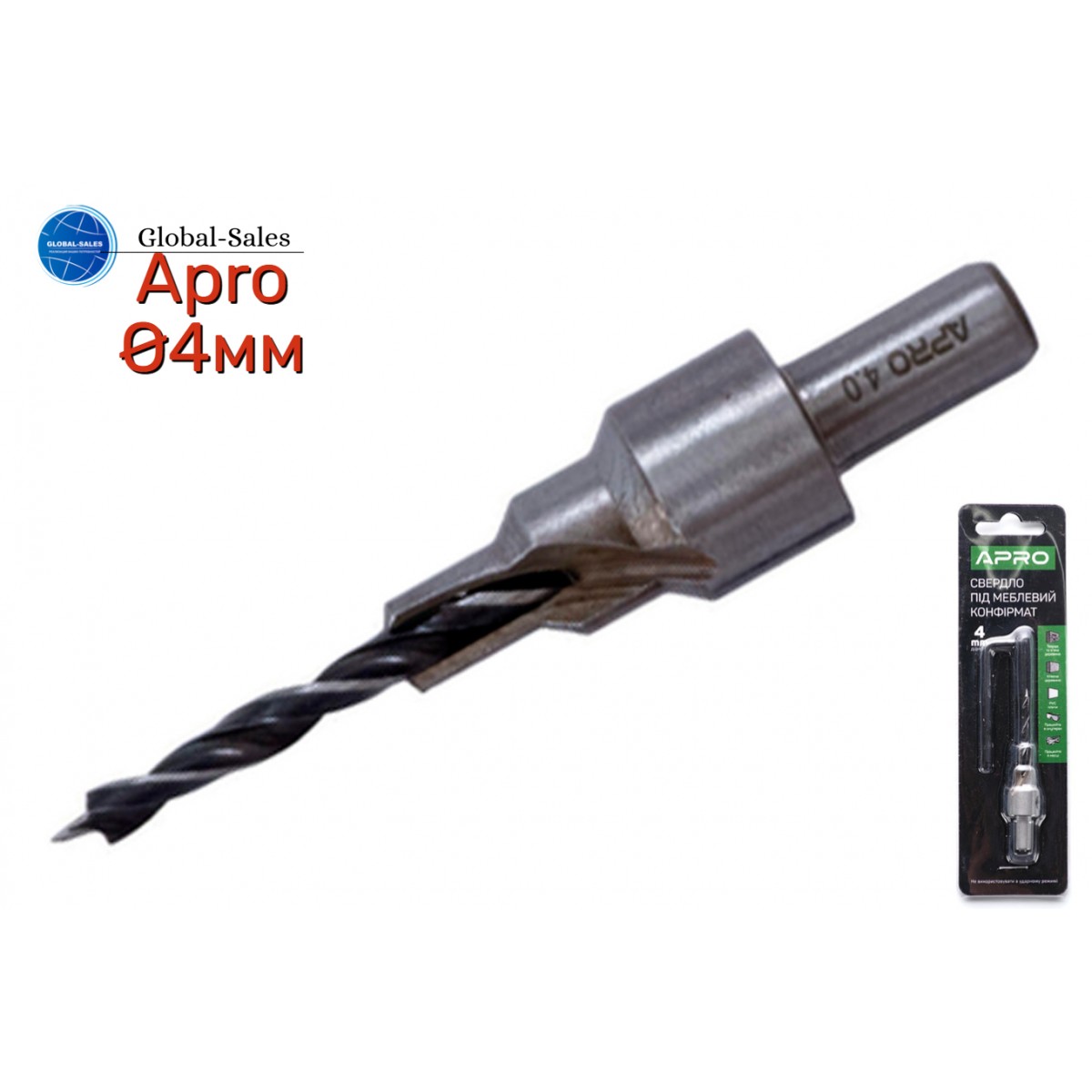 Сверло под конфирмат Apro 4.0 мм (830297) Сверло под конфирмат Apro 4.0 мм (830297)