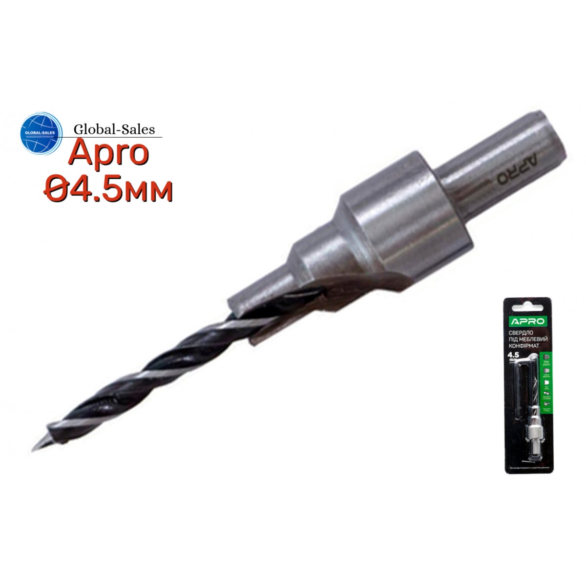 Сверло под конфирмат Apro 4.5 мм (830299) Сверло под конфирмат Apro 4.5 мм (830299)