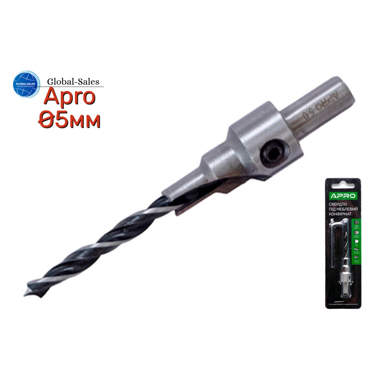 Сверло под конфирмат Apro 5.0 мм (830300) Сверло под конфирмат Apro 5.0 мм (830300)