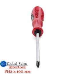 Отвертка Intertool PH2 х 100 мм (VT-3143) Отвертка Intertool PH2 х 100 мм (VT-3143)