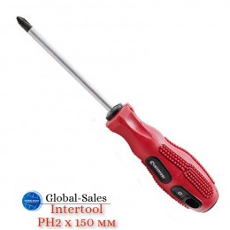 Отвертка Intertool крестовая PH2 х 150 мм (VT-3145) Отвертка Intertool крестовая PH2 х 150 мм (VT-3145)