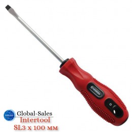 Отвертка Intertool шлицевая SL3 х 100 мм (VT-3102)