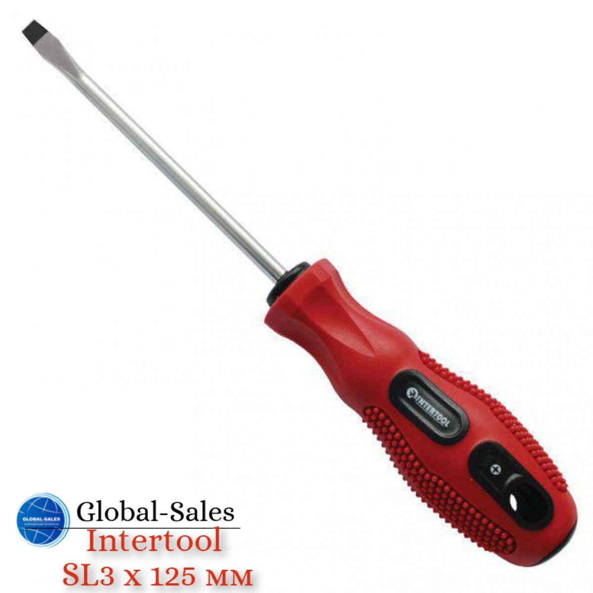 Отвертка Intertool шлицевая SL3 х 125 мм (VT-3103)