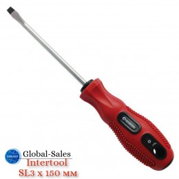 Отвертка Intertool шлицевая SL3 х 150 мм (VT-3104)