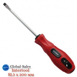 Отвертка Intertool шлицевая SL3 х 200 мм (VT-3105)