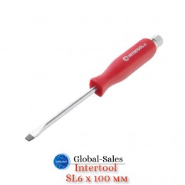 Отвертка Intertool шлицевая ударная SL6 х 100 мм (HT-0482)