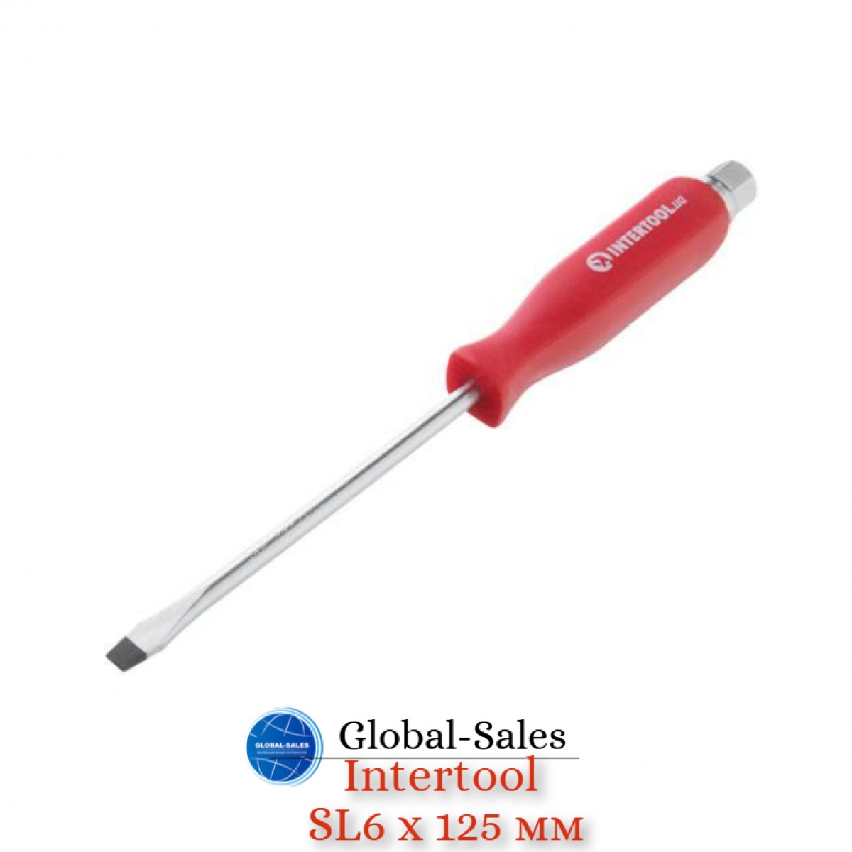 Отвертка Intertool шлицевая ударная SL6 х 125 мм (HT-0483)
