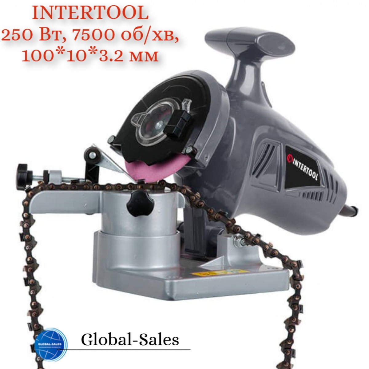 Станок для заточки цепей Intertool 250 Вт (DT-0850) 7500 об/мин Станок для заточки цепей Intertool 250 Вт (DT-0850) 7500 об/мин