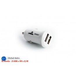 Автомобильное зарядное устройство 12 Atelie 2 USB x 5V x 2.1A белый (951801)