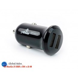 Автомобильное зарядное устройство 12 Atelie 2 USB x 5V x 2.1A черный (951802)