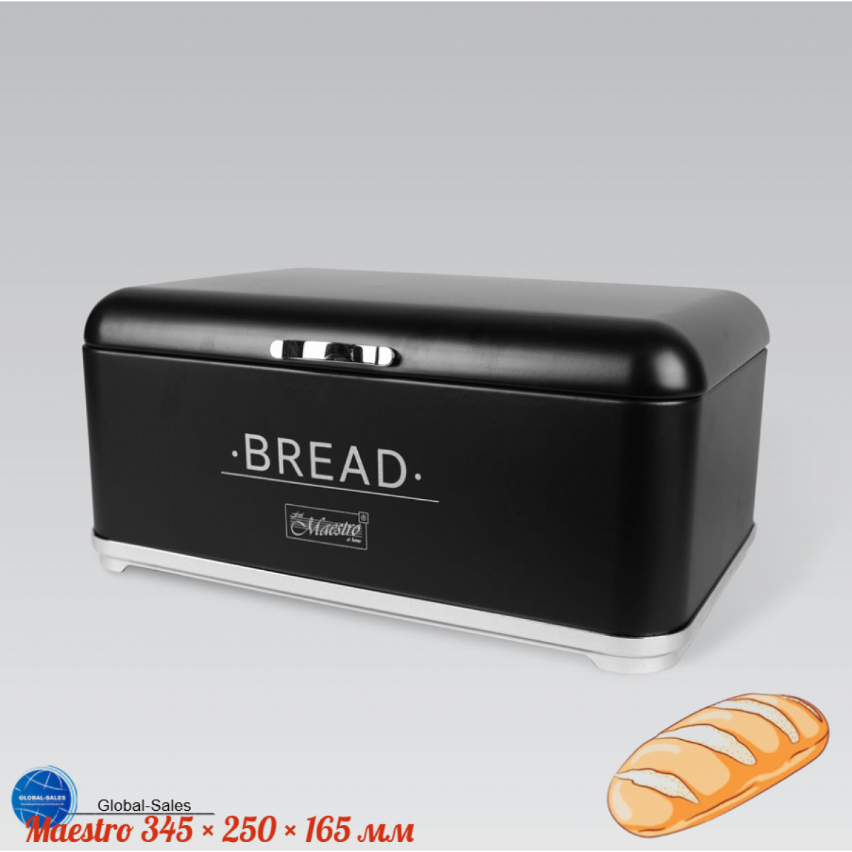 Хлебница Maestro 345 × 250 × 165 мм MR-1677-AR-BL (MR-1677-AR-BL)