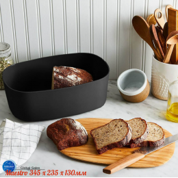 Хлебница Maestro 345 x 235 x 130мм черная (MR-1776-BLACK)