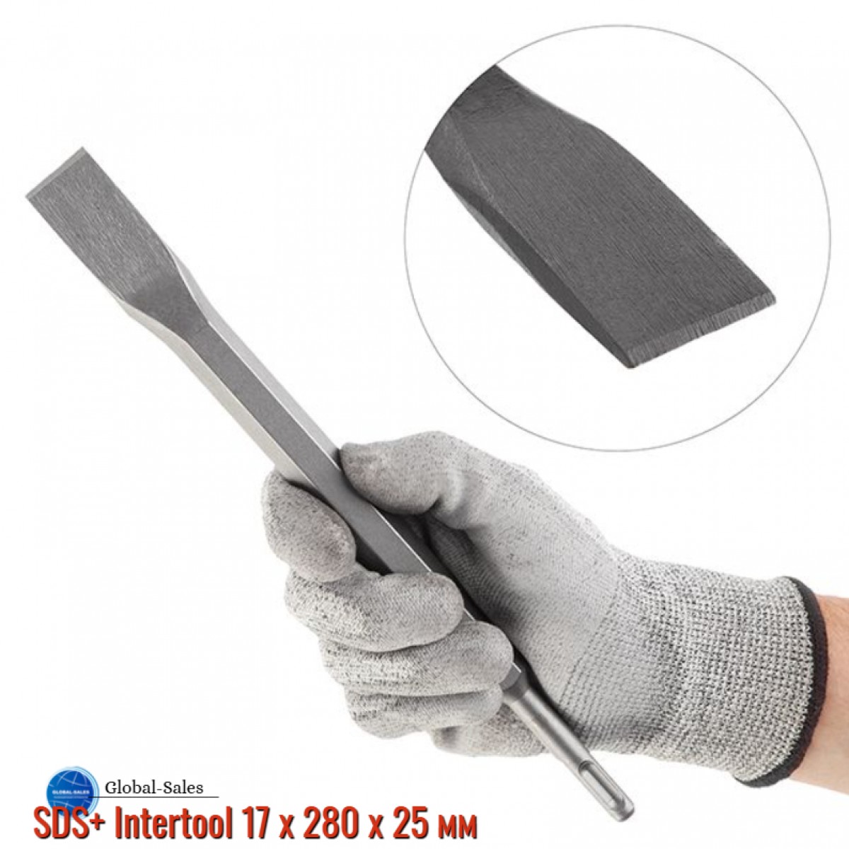 Зубило плоское SDS+ Intertool 17 х 280 х 25 мм (SD-0412)
