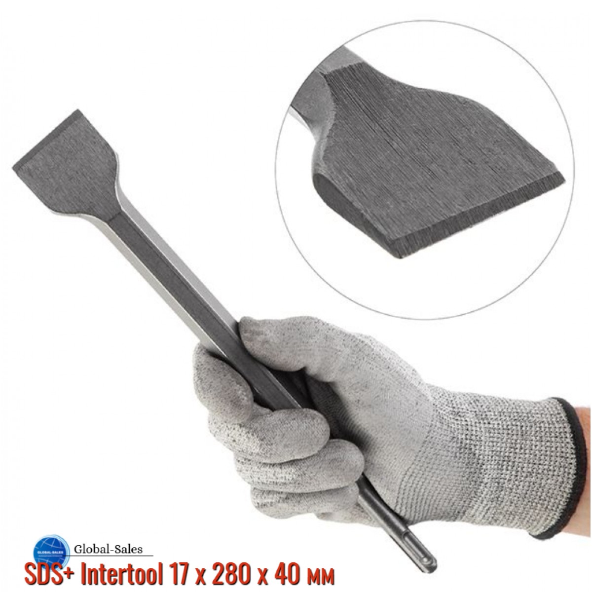 Зубило плоское SDS+ Intertool 17 х 280 х 40 мм (SD-0415)