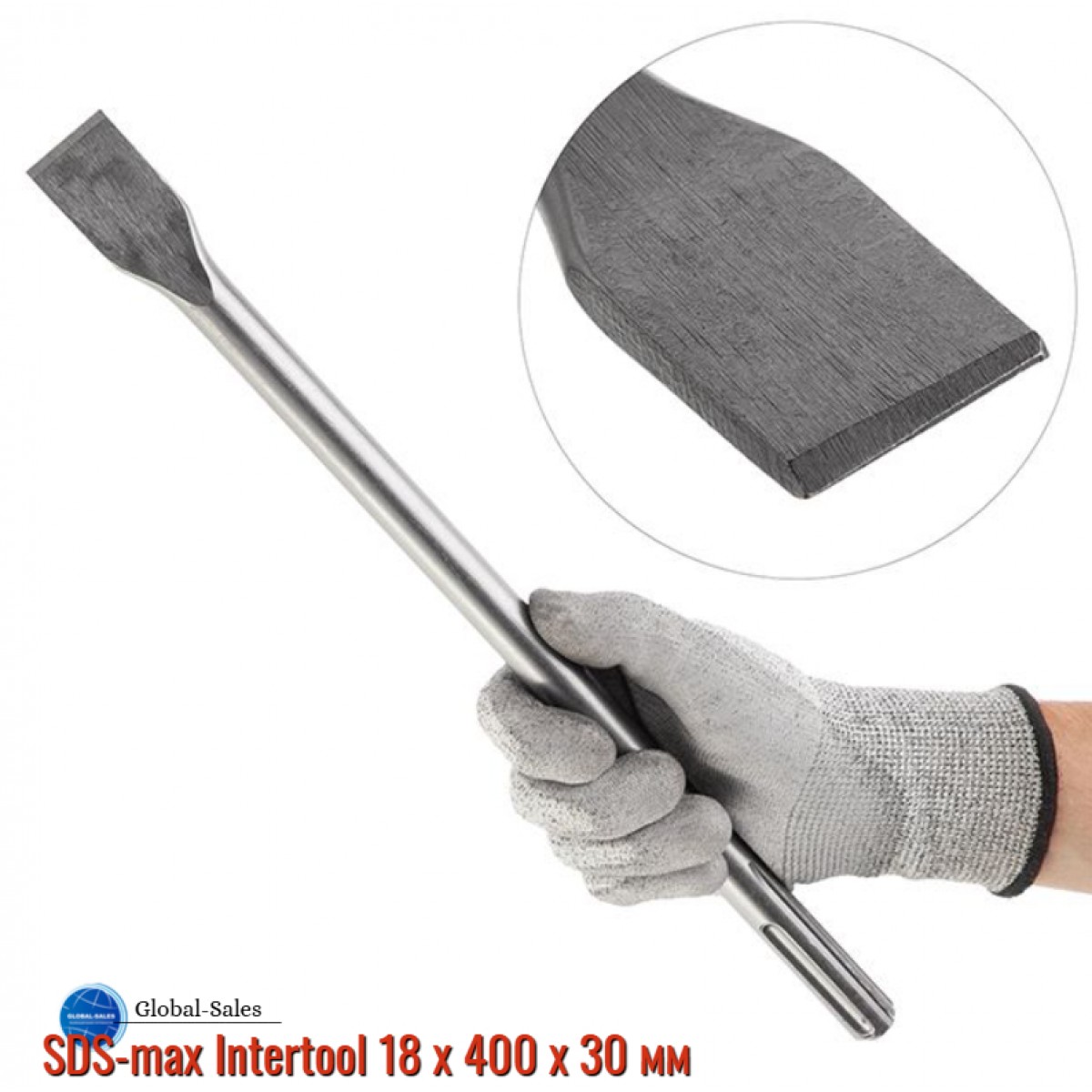 Зубило плоское SDS-max Intertool 18 x 400 x 30 мм (SD-0446)