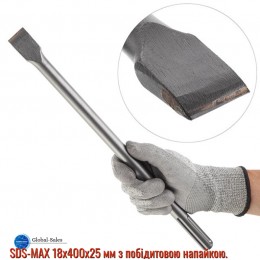 Зубило плоское SDS-max Intertool 18 x 400 x 30 мм с напайкой (SD-0455)