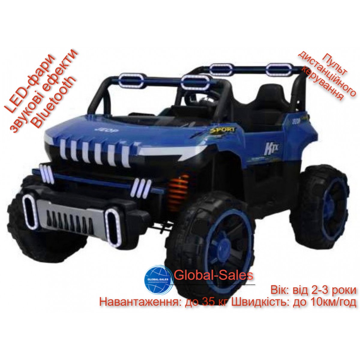 Дитячий електромобіль Spoko SP-8688 синій