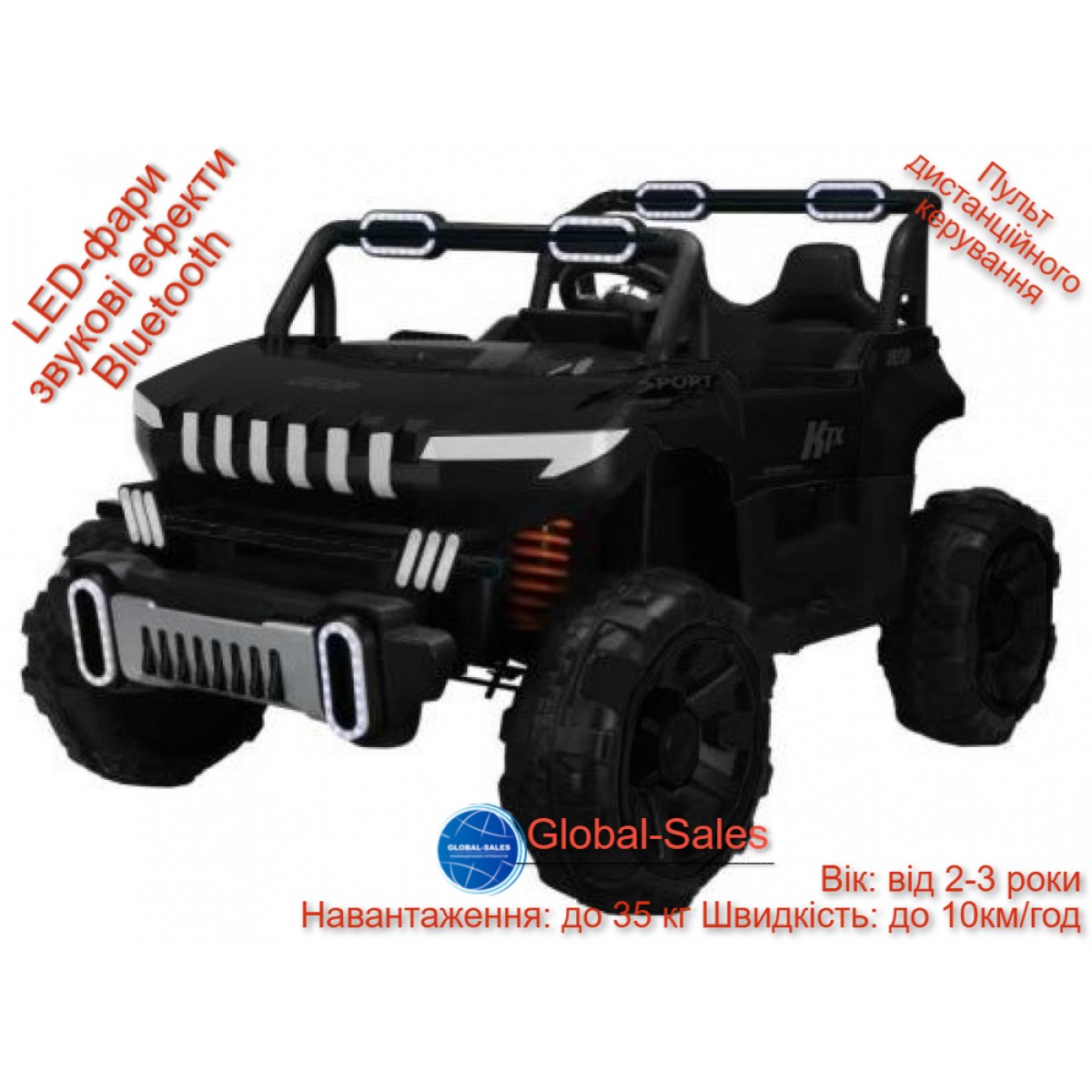 Дитячий електромобіль Spoko SP-8688 чорний