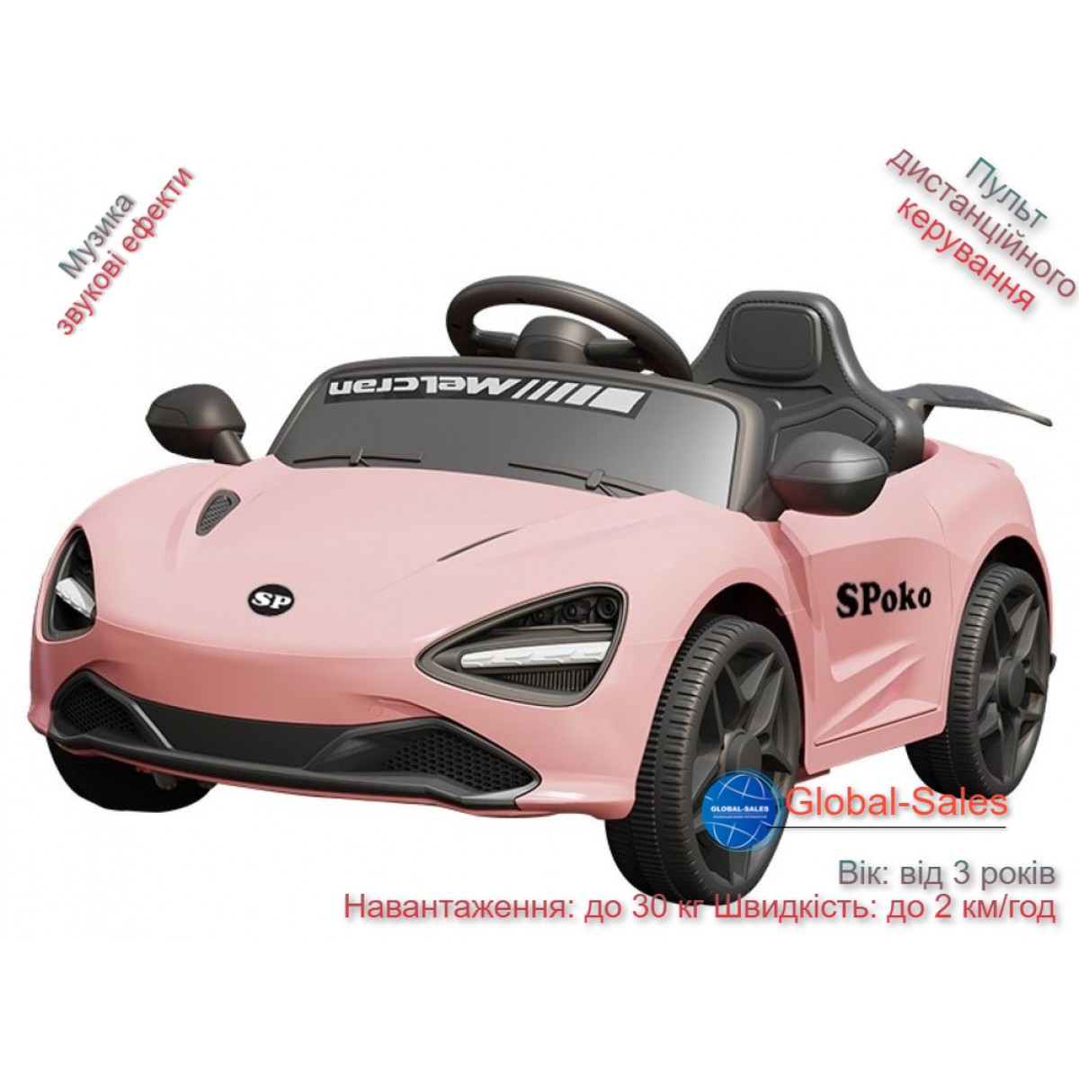 Дитячий електромобіль Spoko SP-720 рожевий