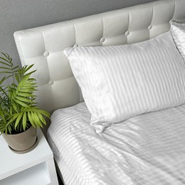 Комплект постельного белья SoundSleep Stripe Sence сатин-страйп Полуторный 160х220 см белый (94282078)
