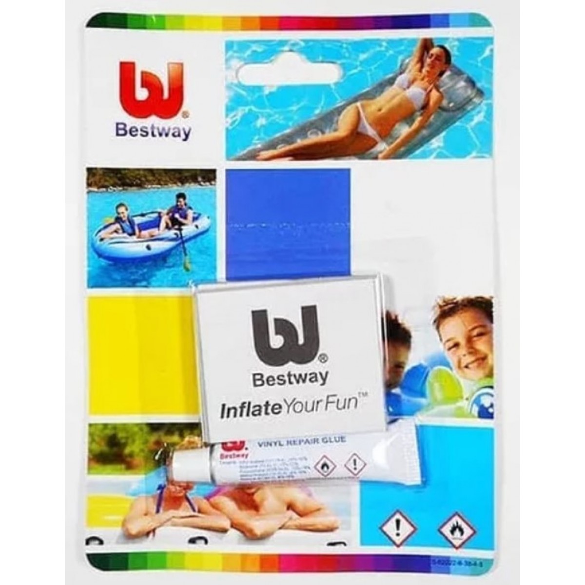 Bestway 62022 (Длина 20 x Ширина 6,5см) Ремкомплект Клей и Заплатка