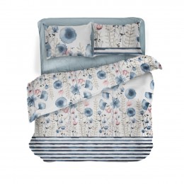 Постельное белье “LeLIT”, Бязь,Светло-Серый с Голубой,Евро,B-1142