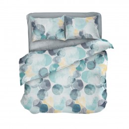 Постельное белье “LeLIT”, Бязь,Светло-Серый с Голубой,Полтораспальный, B-1139