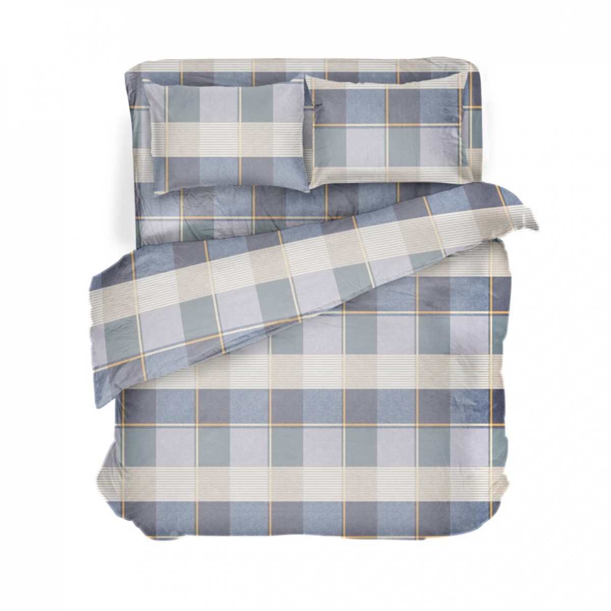 Постельное белье “LeLIT”, Бязь,Голубой с Белым,Полтораспальный, B-1148