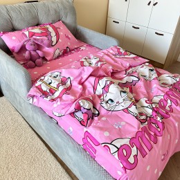 Постельное белье «LeLIT»,Бязь,Розовый с принтом,Двухспальный, B-1153