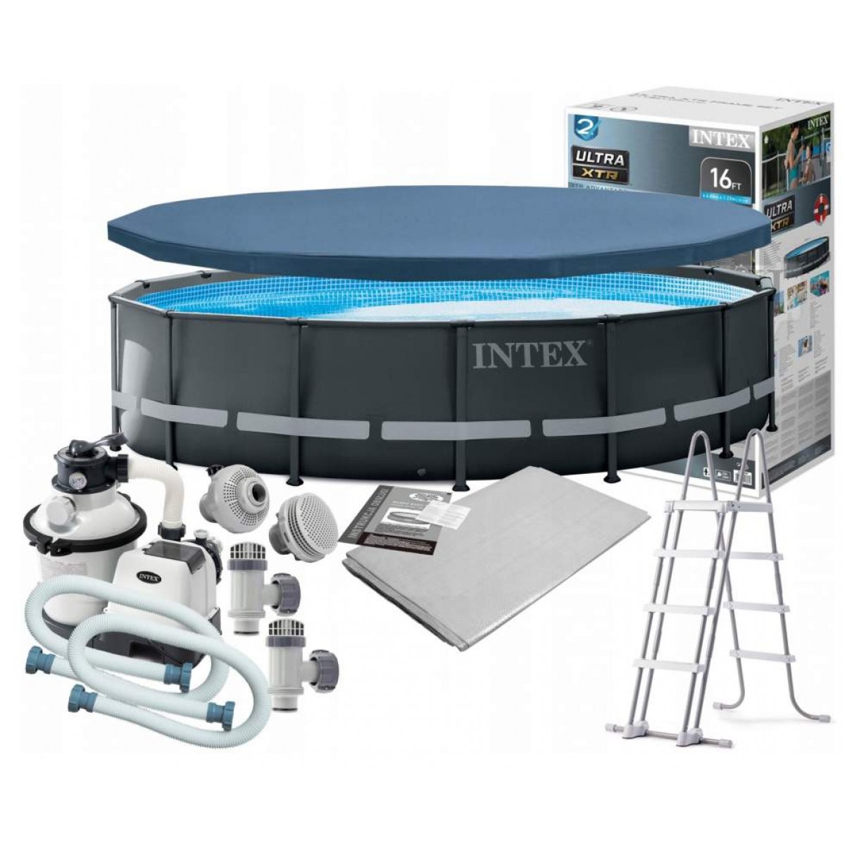 Каркасный бассейн ULTRA x TR™ FRAME POOL Intex 26326 (Диаметр 488 x Высота 122см) Каркасный бассейн ULTRA x TR™ FRAME POOL Intex 26326 (Диаметр 488 x Высота 122см)