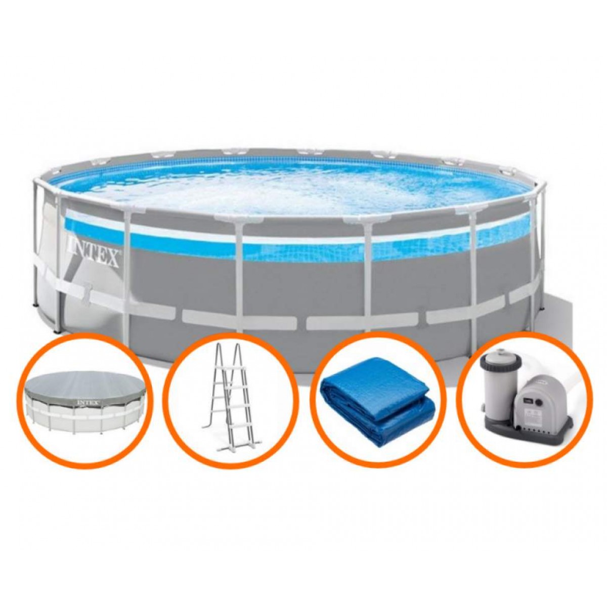 Каркасный бассейн Ultra Frame Pool  Intex 26730 (Диаметр 488 x Высота 122см) 