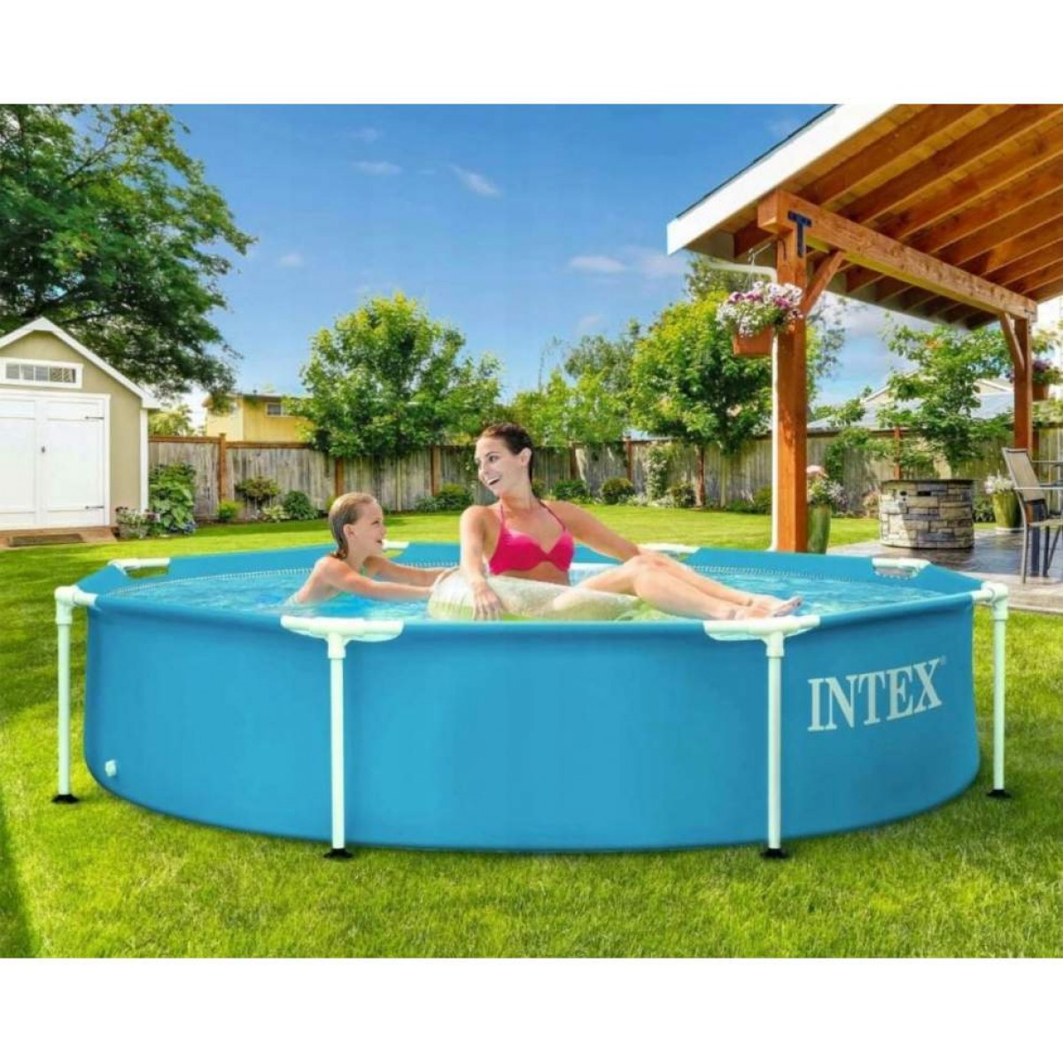 Каркасный бассейн Metal Frame Pool  Intex 28205 (Диаметр 244 x Высота 51см) 