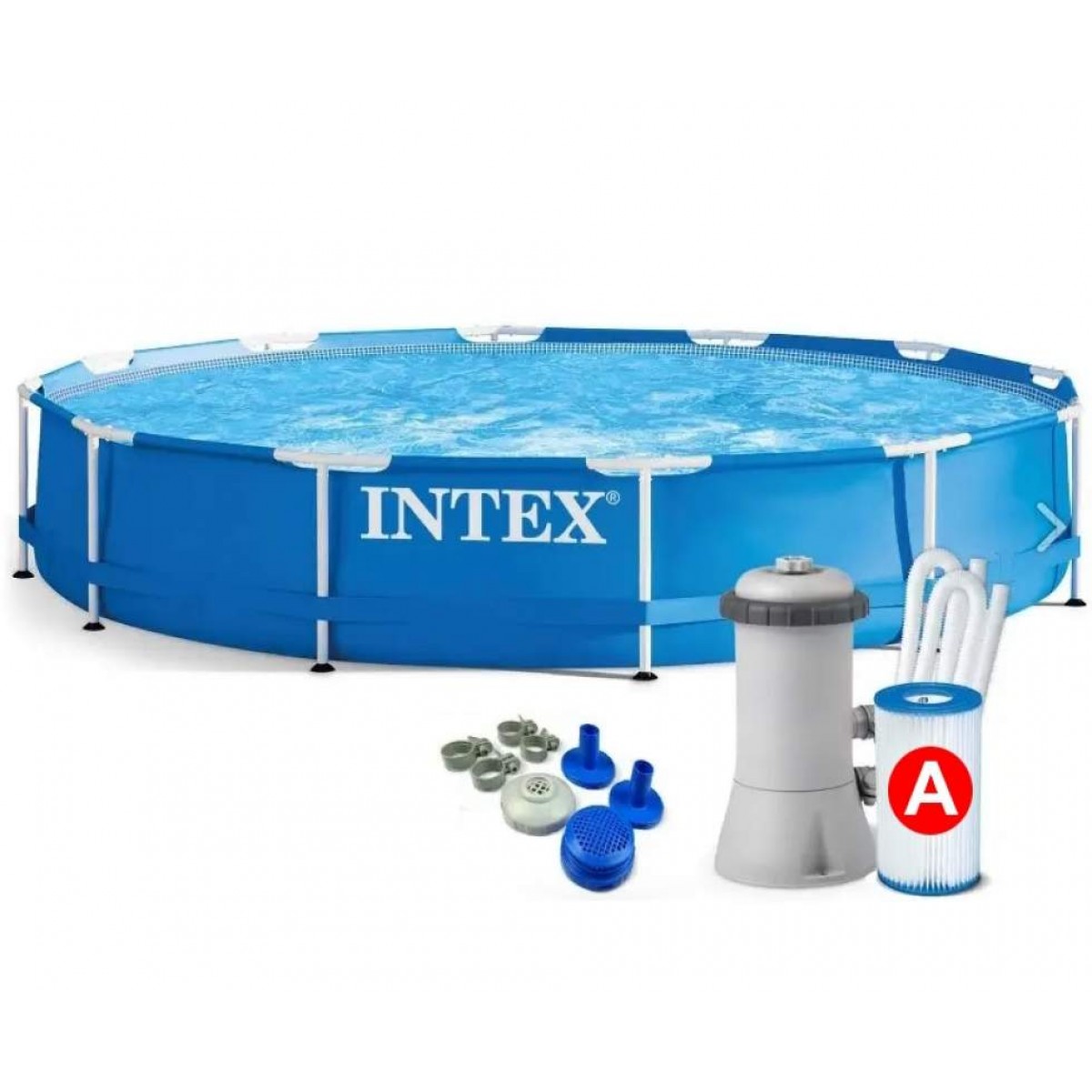 Каркасный бассейн Metal Frame Pool  Intex 28212 (Диаметр 366 x Высота 76см) 