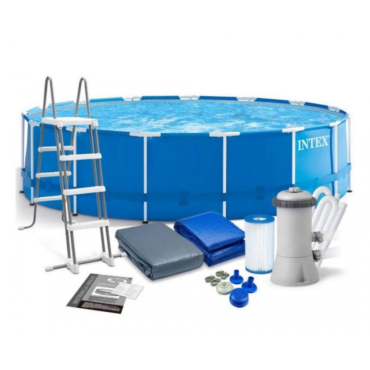 Каркасный бассейн Prism Frame Pool  Intex 28242 (Диаметр 457 x Высота 122см) 