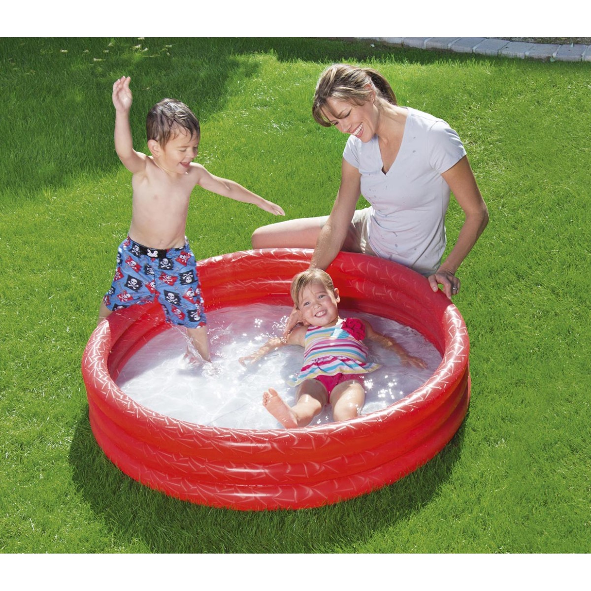 Надувной детский бассейн "Красный"  Bestway 51027-red (Диаметр 183 x Высота 33см) 183x33см