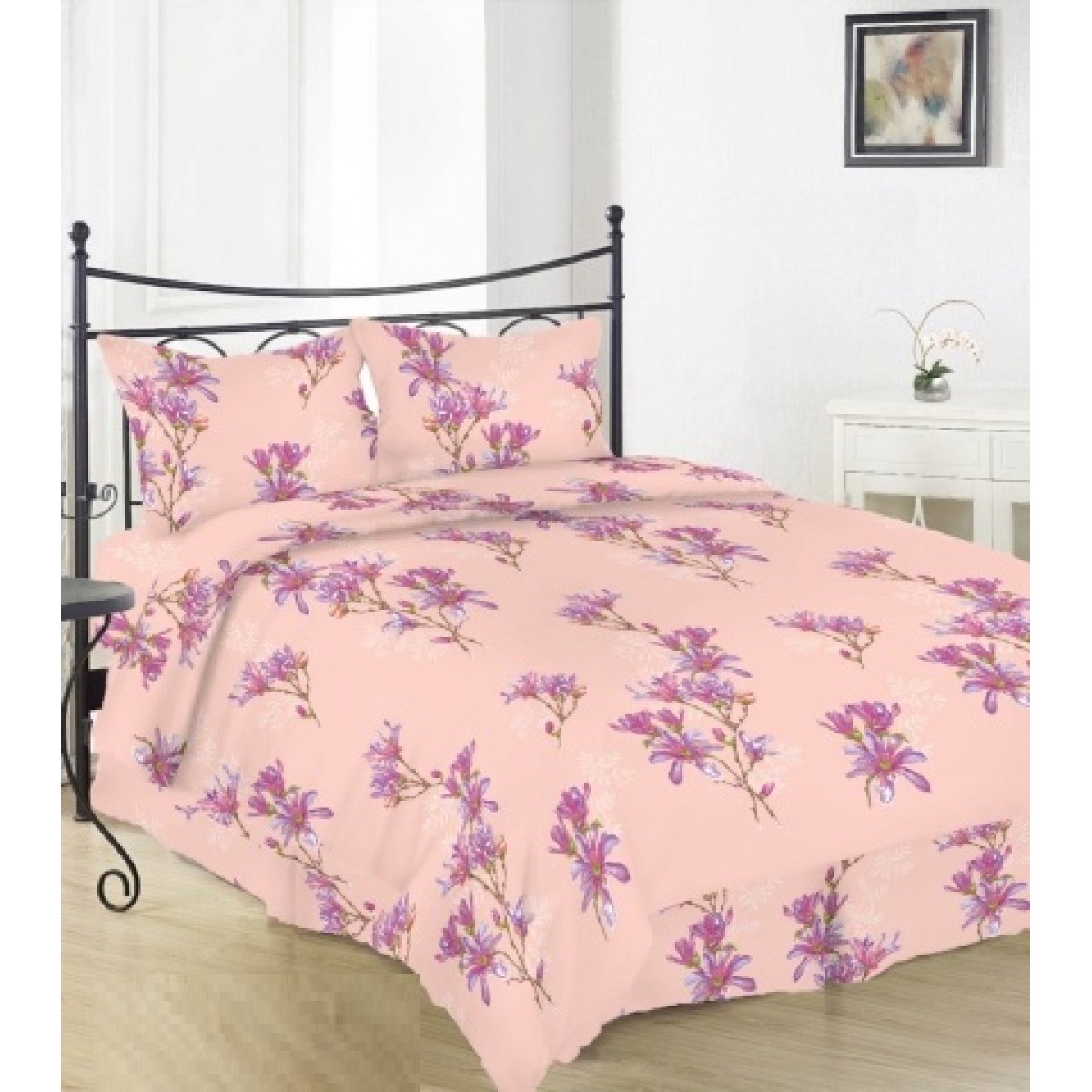 Комплект Евро постельного белья Moka Textile Бязь Магнолия нежная  200х220см