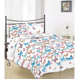 Комплект Евро постельного белья Moka Textile Бязь  Мотылёк  200х220см