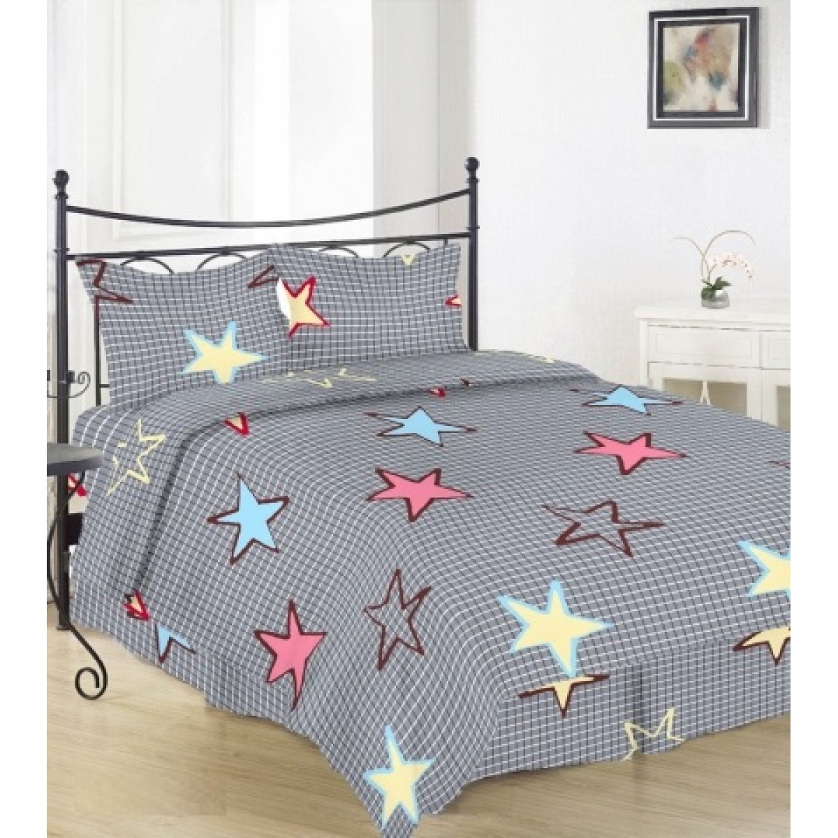 Комплект Евро постельного белья Moka Textile Бязь Звездочёт  200х220см